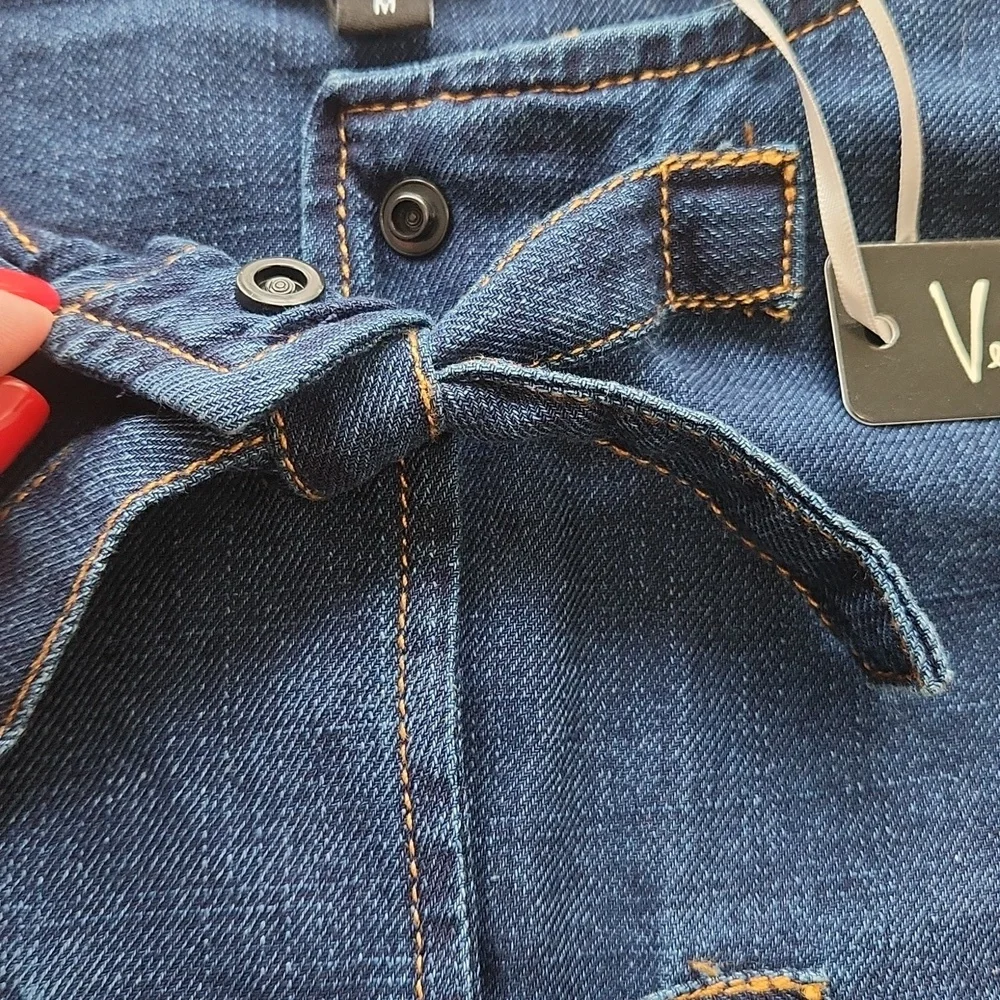 Velvet Heart Lamont Calva Denim Bow Peplum Top Medium M - Picture 11 of 16